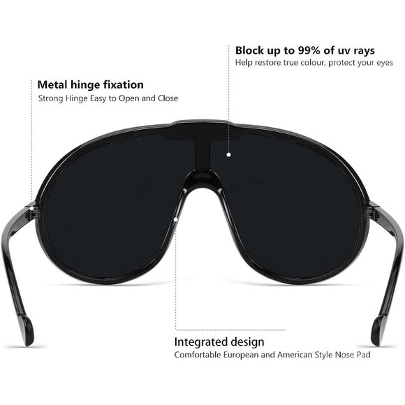 GFUIARA Women Trendy Oversized Fashion Shield Aviator  UV400 Protection Goggles - Picture 7 of 7